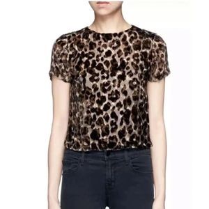 Alice + Olivia Sheer Animal Print Top XS